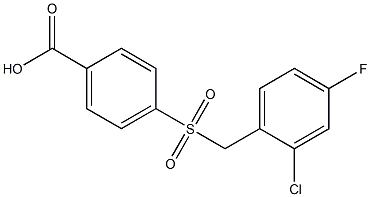 4-{[(2-chloro-4-fluorophenyl)methane]sulfonyl}benzoic acid Struktur