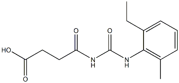 4-{[(2-ethyl-6-methylphenyl)carbamoyl]amino}-4-oxobutanoic acid Struktur