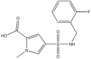 4-{[(2-fluorobenzyl)amino]sulfonyl}-1-methyl-1H-pyrrole-2-carboxylic acid Struktur