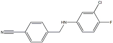 4-{[(3-chloro-4-fluorophenyl)amino]methyl}benzonitrile 化学構造式