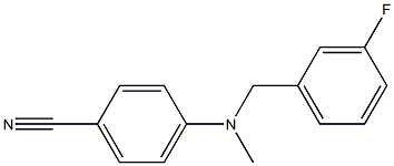 4-{[(3-fluorophenyl)methyl](methyl)amino}benzonitrile Struktur