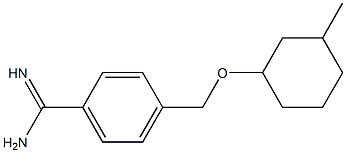 4-{[(3-methylcyclohexyl)oxy]methyl}benzene-1-carboximidamide,,结构式