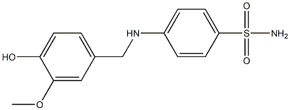 4-{[(4-hydroxy-3-methoxyphenyl)methyl]amino}benzene-1-sulfonamide 化学構造式