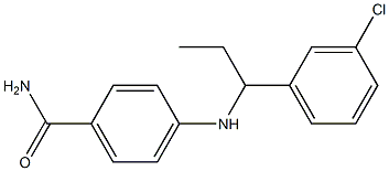 4-{[1-(3-chlorophenyl)propyl]amino}benzamide,,结构式