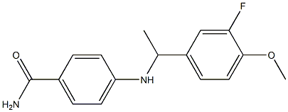 4-{[1-(3-fluoro-4-methoxyphenyl)ethyl]amino}benzamide Struktur