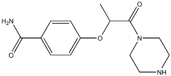 4-{[1-oxo-1-(piperazin-1-yl)propan-2-yl]oxy}benzamide Struktur