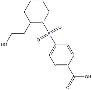 4-{[2-(2-hydroxyethyl)piperidine-1-]sulfonyl}benzoic acid Struktur