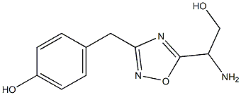 4-{[5-(1-amino-2-hydroxyethyl)-1,2,4-oxadiazol-3-yl]methyl}phenol 化学構造式