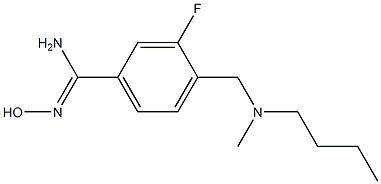 4-{[butyl(methyl)amino]methyl}-3-fluoro-N'-hydroxybenzenecarboximidamide Struktur
