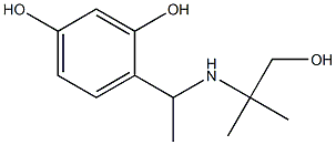 4-{1-[(1-hydroxy-2-methylpropan-2-yl)amino]ethyl}benzene-1,3-diol Struktur