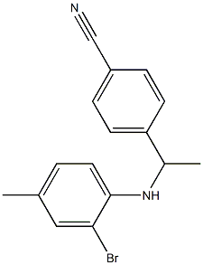 4-{1-[(2-bromo-4-methylphenyl)amino]ethyl}benzonitrile Struktur