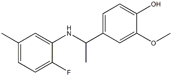 4-{1-[(2-fluoro-5-methylphenyl)amino]ethyl}-2-methoxyphenol Struktur