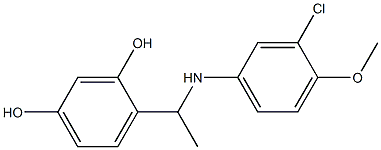 4-{1-[(3-chloro-4-methoxyphenyl)amino]ethyl}benzene-1,3-diol Struktur