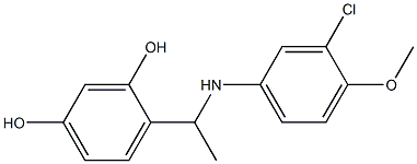  4-{1-[(3-chloro-4-methoxyphenyl)amino]ethyl}benzene-1,3-diol