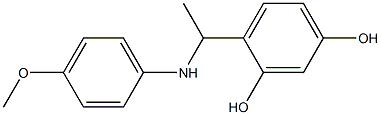 4-{1-[(4-methoxyphenyl)amino]ethyl}benzene-1,3-diol 化学構造式