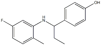 4-{1-[(5-fluoro-2-methylphenyl)amino]propyl}phenol,,结构式