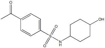 4-acetyl-N-(4-hydroxycyclohexyl)benzene-1-sulfonamide 化学構造式