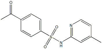 4-acetyl-N-(4-methylpyridin-2-yl)benzene-1-sulfonamide Struktur