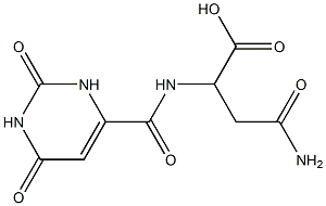 4-amino-2-{[(2,6-dioxo-1,2,3,6-tetrahydropyrimidin-4-yl)carbonyl]amino}-4-oxobutanoic acid Struktur