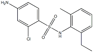 4-amino-2-chloro-N-(2-ethyl-6-methylphenyl)benzene-1-sulfonamide,,结构式