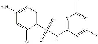 4-amino-2-chloro-N-(4,6-dimethylpyrimidin-2-yl)benzene-1-sulfonamide 化学構造式