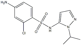 4-amino-2-chloro-N-[1-(propan-2-yl)-1H-pyrazol-5-yl]benzene-1-sulfonamide 化学構造式