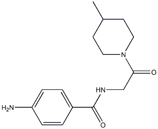 4-amino-N-[2-(4-methylpiperidin-1-yl)-2-oxoethyl]benzamide,,结构式