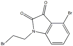 4-bromo-1-(2-bromoethyl)-2,3-dihydro-1H-indole-2,3-dione,,结构式