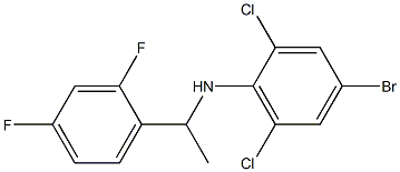 4-bromo-2,6-dichloro-N-[1-(2,4-difluorophenyl)ethyl]aniline,,结构式