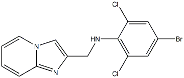 4-bromo-2,6-dichloro-N-{imidazo[1,2-a]pyridin-2-ylmethyl}aniline,,结构式