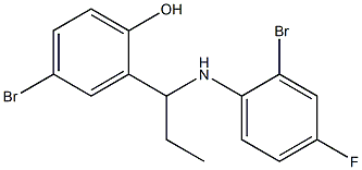 4-bromo-2-{1-[(2-bromo-4-fluorophenyl)amino]propyl}phenol,,结构式