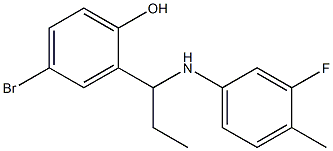 4-bromo-2-{1-[(3-fluoro-4-methylphenyl)amino]propyl}phenol Structure