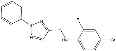 4-bromo-2-fluoro-N-[(2-phenyl-2H-1,2,3-triazol-4-yl)methyl]aniline,,结构式