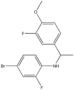 4-bromo-2-fluoro-N-[1-(3-fluoro-4-methoxyphenyl)ethyl]aniline,,结构式