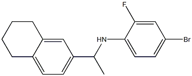 4-bromo-2-fluoro-N-[1-(5,6,7,8-tetrahydronaphthalen-2-yl)ethyl]aniline,,结构式