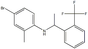 4-bromo-2-methyl-N-{1-[2-(trifluoromethyl)phenyl]ethyl}aniline 化学構造式