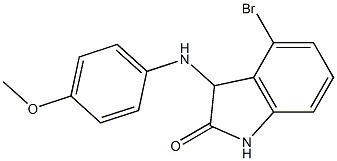 4-bromo-3-[(4-methoxyphenyl)amino]-2,3-dihydro-1H-indol-2-one 化学構造式