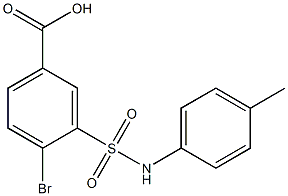 4-bromo-3-[(4-methylphenyl)sulfamoyl]benzoic acid,,结构式