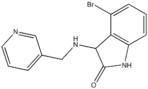4-bromo-3-[(pyridin-3-ylmethyl)amino]-2,3-dihydro-1H-indol-2-one,,结构式