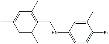 4-bromo-3-methyl-N-[(2,4,6-trimethylphenyl)methyl]aniline 结构式