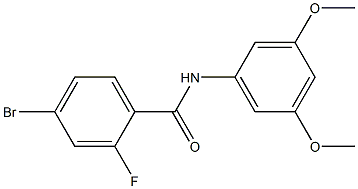 4-bromo-N-(3,5-dimethoxyphenyl)-2-fluorobenzamide,,结构式