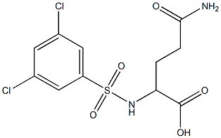 4-carbamoyl-2-[(3,5-dichlorobenzene)sulfonamido]butanoic acid Structure