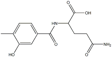 4-carbamoyl-2-[(3-hydroxy-4-methylphenyl)formamido]butanoic acid,,结构式
