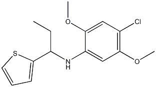 4-chloro-2,5-dimethoxy-N-[1-(thiophen-2-yl)propyl]aniline,,结构式