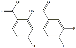 4-chloro-2-[(3,4-difluorobenzene)amido]benzoic acid,,结构式