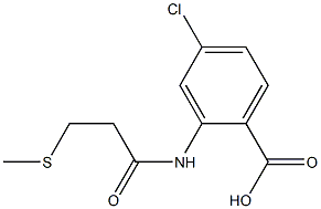 4-chloro-2-[3-(methylsulfanyl)propanamido]benzoic acid,,结构式