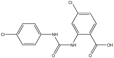 4-chloro-2-{[(4-chlorophenyl)carbamoyl]amino}benzoic acid Struktur