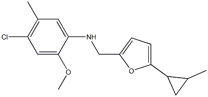 4-chloro-2-methoxy-5-methyl-N-{[5-(2-methylcyclopropyl)furan-2-yl]methyl}aniline