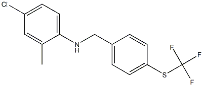 4-chloro-2-methyl-N-({4-[(trifluoromethyl)sulfanyl]phenyl}methyl)aniline Structure