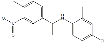 4-chloro-2-methyl-N-[1-(4-methyl-3-nitrophenyl)ethyl]aniline,,结构式